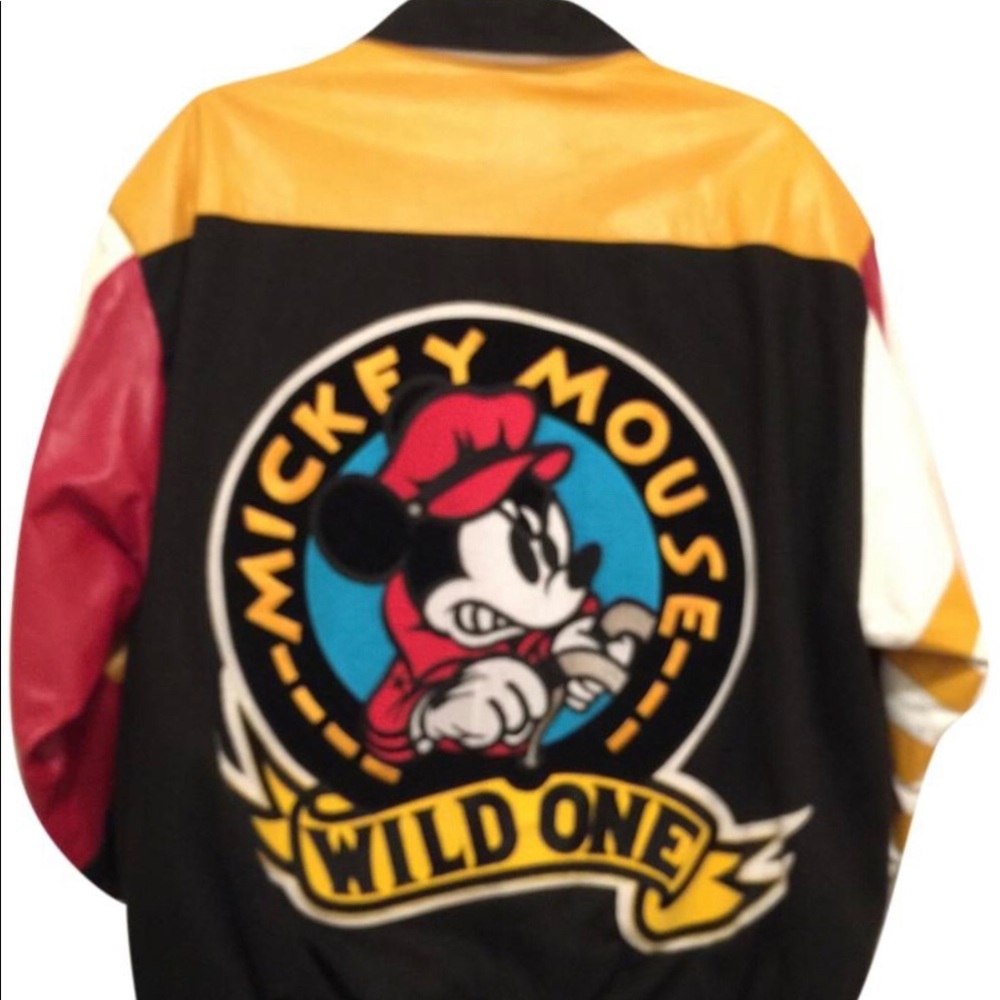 Mickey Mouse Vintage Biker Leather/Cotton Jacket